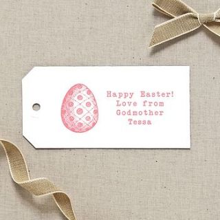 personalised easter egg gift tags by fraser & parsley