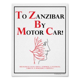 Mnemonic To Zanzibar By Motor Car Posters
