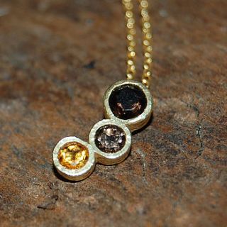 gold and smokey quartz graduating necklace by embers semi precious and gemstone designs