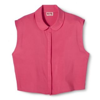 Mossimo Supply Co. Juniors Cropped Button Down Top   Fuchsia XS(1)
