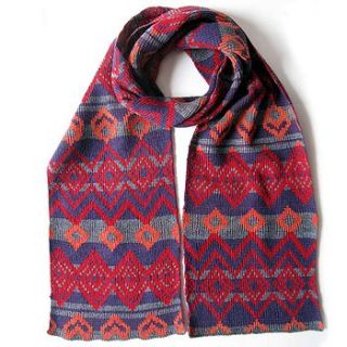 patterned diamonds scarf by one woman collective