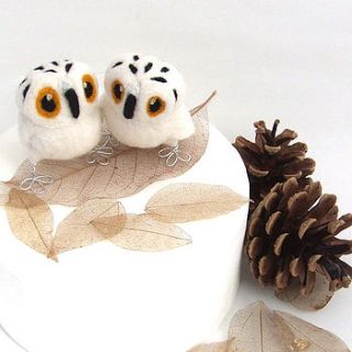 mini owl wedding cake topper by feltmeupdesigns