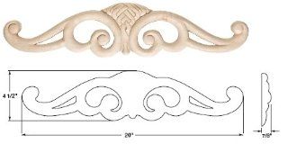 Hafele 198.05.100 20 x 4 1/2 Maple Hand Carved Braided Ornament and Moulding   Millwork Corbels