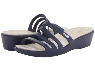 Crocs Rhonda Wedge Sandal Womens Sandals (Navy)