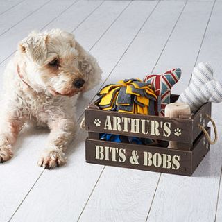 personalised pet treat and toy crate by rose cottage