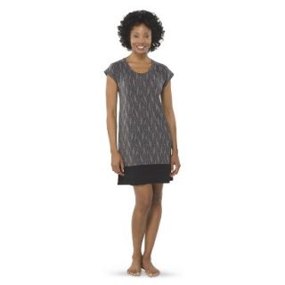 Gilligan & OMalley Womens Fluid Knit Sleeptee   Grey Print XL