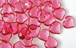 192 Translucent Rose Pink Acrylic Hearts for Vase Fillers, Table Scatter, or Decoration Arts, Crafts & Sewing