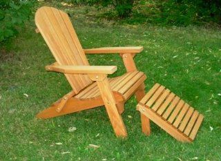 Folding Cedar Adirondack Chair W/ottoman & Stained Finish, Amish Crafted  Patio, Lawn & Garden