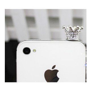 SODIAL 3.5mm Crystal Crown Anti Dust Earphone Jack Plug Stopper for iPhone 4 4s (SILVER) Cell Phones & Accessories