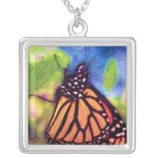 Colored Pencil Monarch Butterfly Necklace