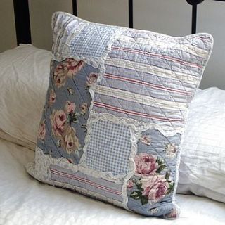 vintage shabby chic patchwork cushion by country touches