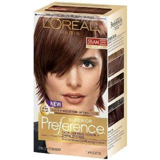 L'Oreal Superior Preference Fade Defying Color & Shine System, Permanent, Medium Amber Copper Brown 5 1/2 AM 1 ea Health & Personal Care