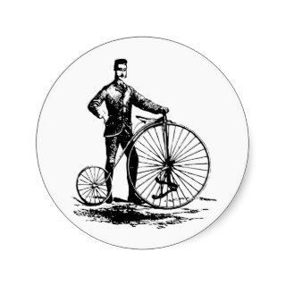 Penny Farthing ~ Vintage Bicycle Bike Cycle   2 Round Sticker