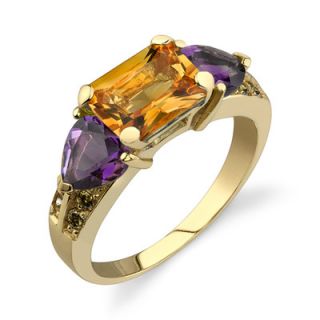 Oravo Intricate Delicacy 3.41 Radiant Citrine and Heart Amethyst