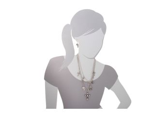 M F Western Multi Strand Cross And Wing Necklace Earring Set