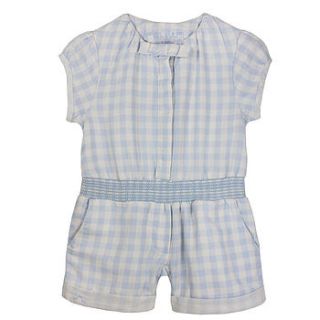 french girls checked playsuit by chateau de sable