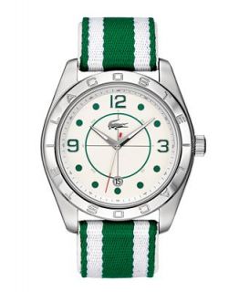 Lacoste Watch, Mens Panama Green and White Canvas Strap 2010577   Watches   Jewelry & Watches