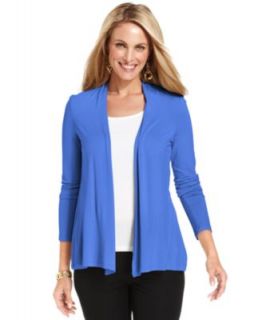 Karen Scott Long Sleeve Fleece Zip Up Jacket   Jackets & Blazers   Women