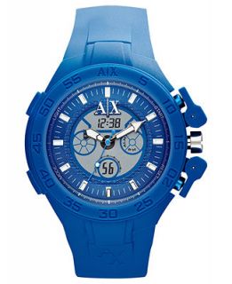 AX Armani Exchange Watch, Mens Analog Digital Blue Silicone Strap 50mm AX1282   Watches   Jewelry & Watches