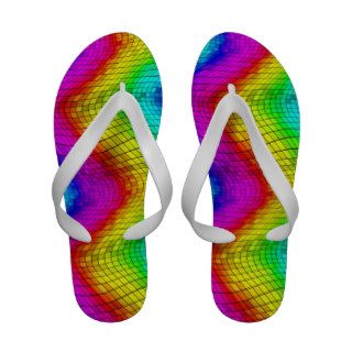 Wavy Rainbow Flip Flops