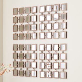 Wildon Home ® 15 H x 15.25 W Haliwell Grid Wall Mirror (Set of 4)