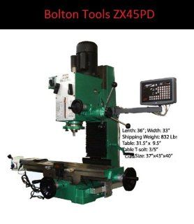 Bolton ZX45PD Mill Drill Milling Machine Dove Tail Column for Precision and Accuracy Digital Read Out and Power Feed INCLUDED    