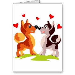 Puppy Love Valentine Greeting Card