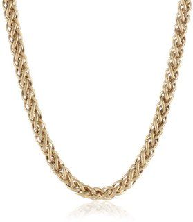 Bonded Sterling Silver and 14k Two Tone Spiga Chain Necklace, 17" Jewelry
