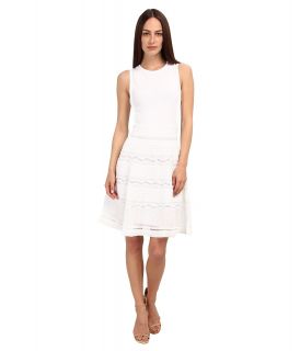 M Missoni Solid Rib Stitch Tank Dress Womens Dress (White)