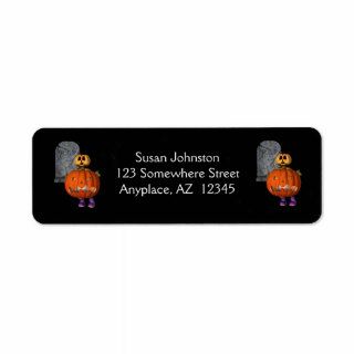 Pumpkin Man Tombstone Halloween Address Label
