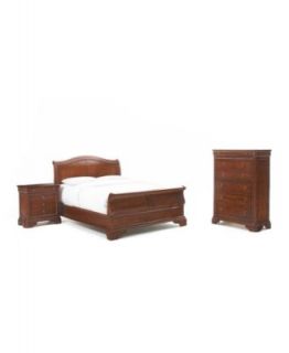 Bordeaux Louis Philippe Style 3 Piece Queen Bedroom Set Bed, Dresser and Nightstand   Furniture