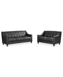 Claudia II Leather Sofa Living Room Furniture Collection   Furniture