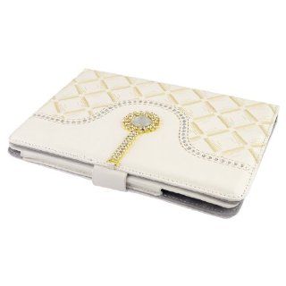Rhombus Ivory Rhinestones Decor Flip Stand Case Cover Pouch for iPad Mini Computers & Accessories