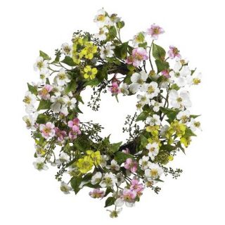 Nearly Natural Wreath Dogwood   Multicolor (20)