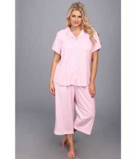 Karen Neuburger Plus Size Caravan S/S Girlfriend Crop PJ Womens Pajama Sets (White)