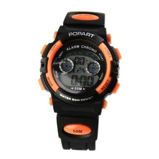 Alike Popart 183 Fashion Outdoor Unisex Men's Women's Sports Watch 164ft Waterproof Digital Analog Multi functional Quartz Wristwatch   Orange Watches