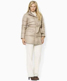Lauren by Ralph Lauren Plus Size Coat, Veta Quilted Belted Puffer Coat   Coats   Plus Sizes