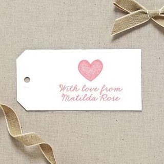 personalised heart gift tags by fraser & parsley