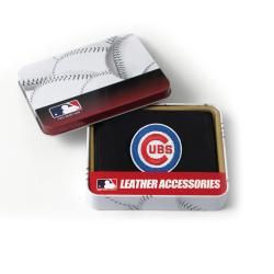 Chicago Cubs Men's Black Leather Tri fold Wallet Baseball