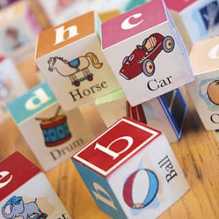 vintage style wooden alphabet blocks by teacosy home