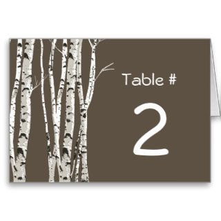 Elegant Birch Trees Wedding Table Number Greeting Cards
