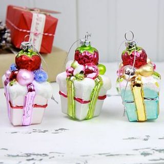 painted glass fruit parcel bauble by lisa angel homeware and gifts