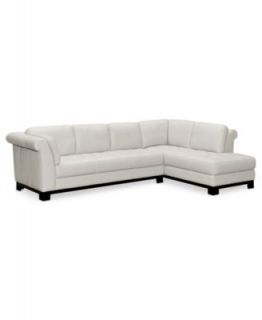 Carmine Leather Sectional Sofa, 2 Piece (Apartment Sofa and Chaise) 114W x 68D x 35H   Furniture