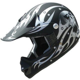 Kids ATV Motocross Helmet DOT 182 Matt Black Skull Sports & Outdoors