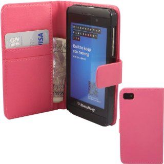 Credit Card Flip Case Cover Skin For Blackberry Z10 / Hot Pink Cell Phones & Accessories
