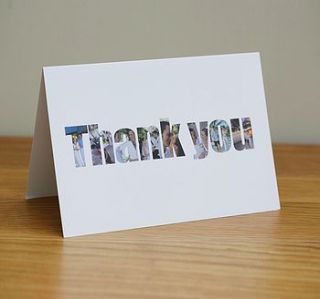 personalised wedding 'thank you' cards by imagine photowords & craft kits