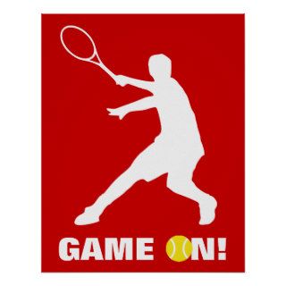 Tennis poster with custom quote  Game on