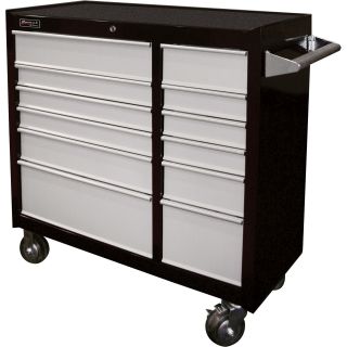 Homak SE Series 41in. 12-Drawer Rolling Tool Cabinet — Black, 40 3/8in.W x 18in.D x 40 3/8in.H, Model# BG04041123  Tool Chests