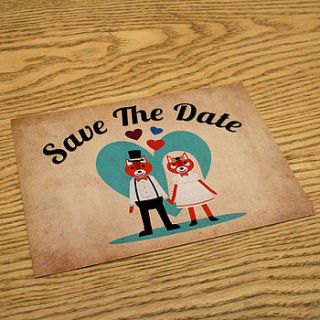 foxes themed wedding save the date cards by magik moments