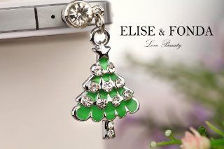 ep184 Cute Christmas Tree Anti Dust Plug Cover Charm for iPhone Cell Phone Cell Phones & Accessories
